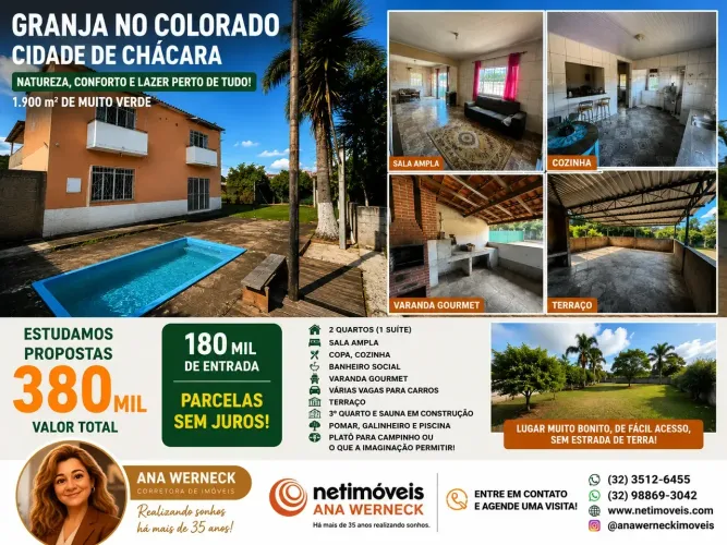 NÃO ACEITA COMPRA ASSISTIDA!!! DO JEITO QUE VOCÊ QUERIA GRANJA NO COLORADO1.900m2 PISCINA