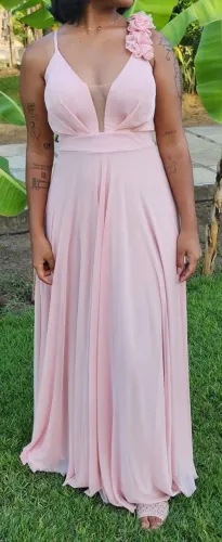 Vestido de festa rosê