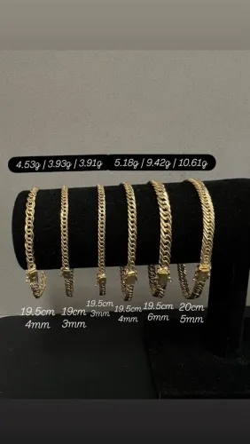 Pulseiras Groumet ouro 18k 730,00 o grama certificado de garantia vitalícia 