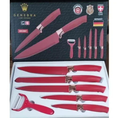 Kit 6 Facas Aço Inox Churrasco Antiaderente Descascador Jogo Cozinha Conjunto Faqueiro