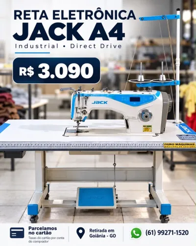 Máquina de Costura Industrial Reta Eletrônica - Jack A4