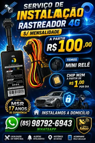 Fazemos Instalação Rastreador 4g Sem Mensalidade J16 Concox Coban "Servico de Instalação"