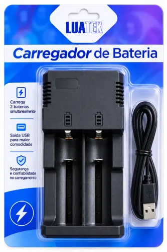Carregador Universal para Baterias 18650/26650 USB-C | Novo