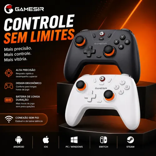 GameSir T4 Nova Lite Controle sem fio 2.4 GHZ para PC/Android/IOS/Switch/TV Game