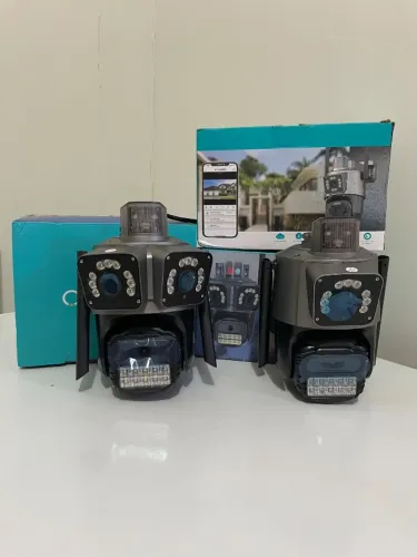 CÂMERA DE SEGURANÇA WIFI IP LENTE DUPLA 2X 3MP EXTERNA 360 PROVA D'ÁGUA APP ICSEE