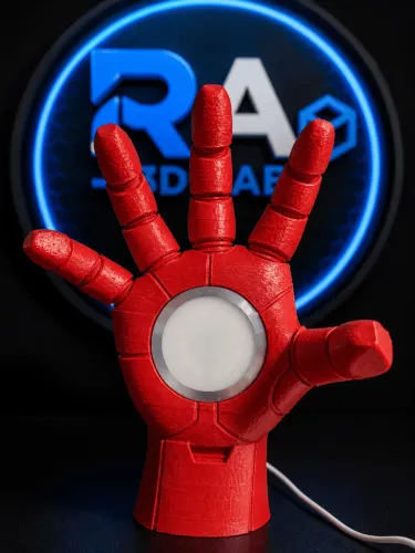 Luminária Mão do Homem de Ferro LED Impressão 3D Decorativa Geek