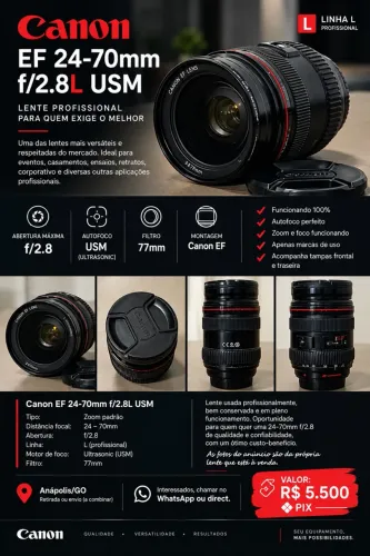 Lente 24-70 F2.8 Cânon