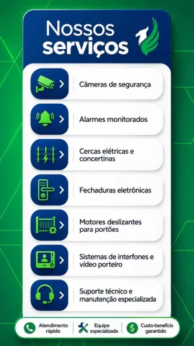 Motor Deslizante / Câmeras de Segurança / Interfone / Fechadura Eletrônica