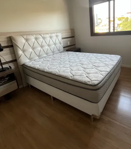 Cama casal Ortobom colchao, base e cabeceira Mater Nanolastic