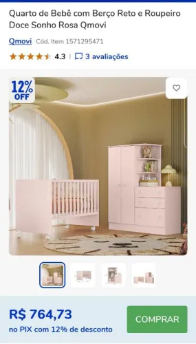 Kit quarto de bebê menina