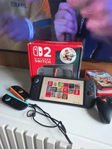 Nintendo Switch 2 + 4 Joycon + Controle + Jogos Fisicos e Digital Pokopia, Split Fiction +