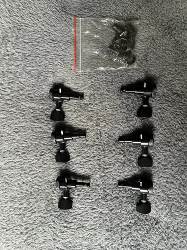 Tarraxas com Trava Preta 3+3 para Guitarra