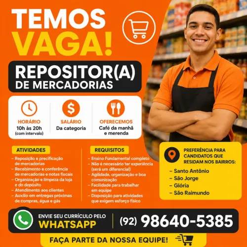 Vaga - Repositor(a) de Mercadoria 