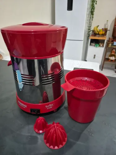 Espremedor/extrator de Sucos Mondial Turbo Premium 250W Inox Red (E-24) pouquíssimo usado