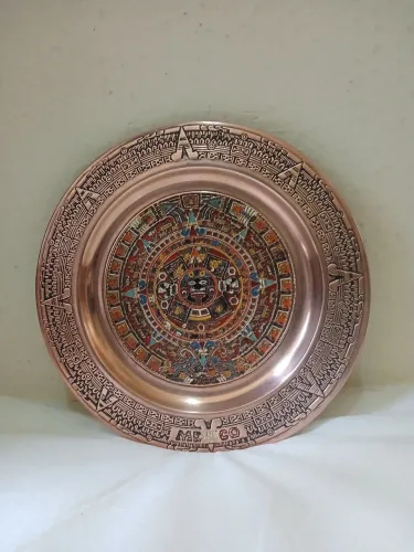 prato de parede mexicano com calendário azteca