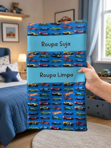 Kit Organizador Roupa Limpa Suja Impermeável Hot Wheels