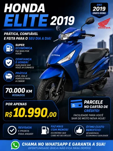 Honda Elite 125 2019 - Econômica