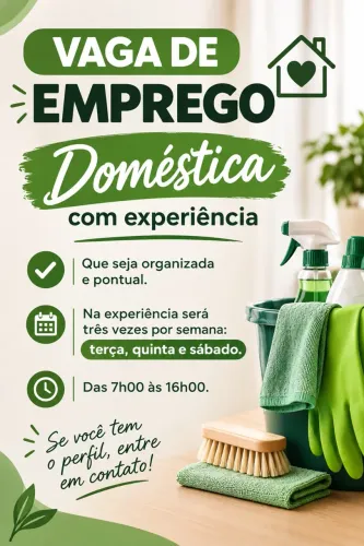 Vaga para doméstica