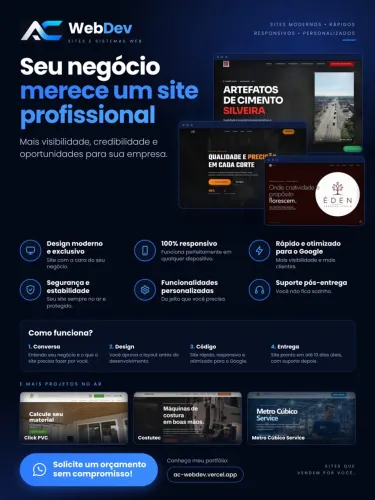 CRIAÇÃO DE SITES PROFISSIONAIS | AC WEBDEV