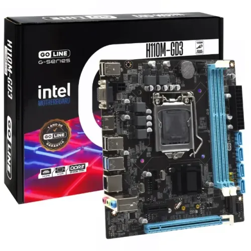 Placa Mãe LGA 1151 Goline GL-H110-GD3 DDR3 Vga/Hdmi/M.2 Nvme -Novo c/ garantia- Nexo Store