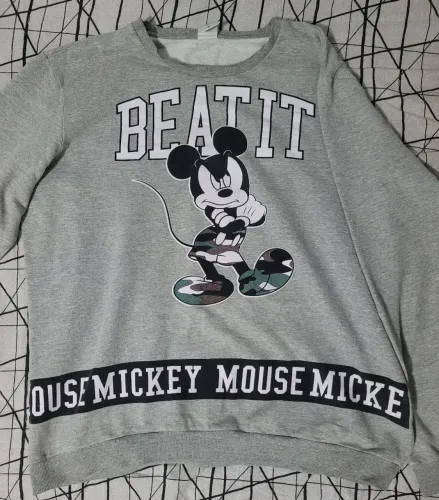 Blusa Moletom sem Capuz Mickey Mouse - Tamanho M.