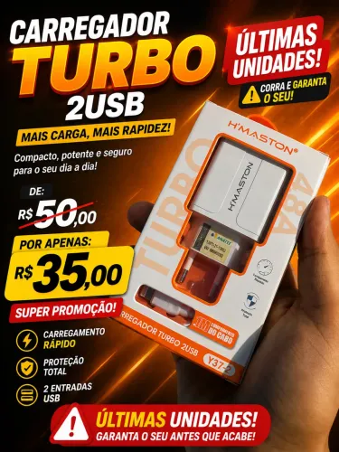 Carregador Turbo iPhone Lightning Original H?Maston - Últimas Unidades
