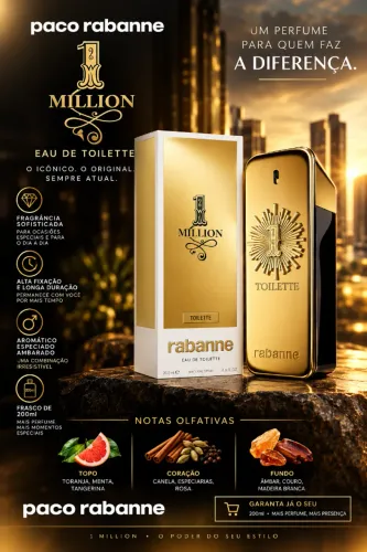Perfume Rabanne 1 Million Eau de Toilette 200 ml Masculino