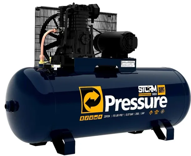 Compressor 20/250 Lt PRESSURE 175 Lb STORM  600 HEAVY DUTY Motor 15 HP Trifásico 220/380V