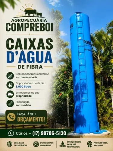 CAIXA DÁGUA FIBRA - FIBRA DE VIDRO 