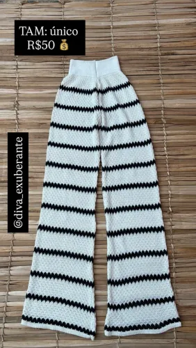 Saída calça tricô praia