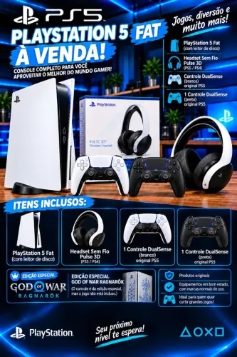 Playstation 5 FAT Edição de God Of War Ragnarok