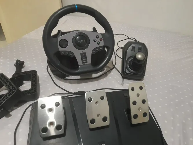 Volante Gamer PXN V9 Completo (Com Câmbio e Pedais) - Leia a Descrição