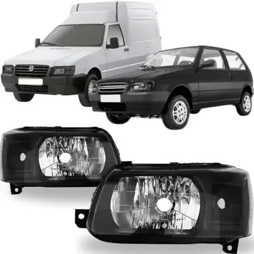 PAR FAROL FIAT UNO E FIORINO 2004 05 06 07 .. 14 MASC DARK