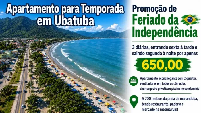 Alugo Apartamento para Temporada em Maranduba - Ubatuba Próximo da Praia e com Piscina