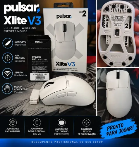 Mouse Gamer Pulsar Xlite V3 Wireless - Size 2 - Seminovo
