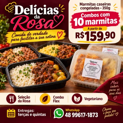 Marmitas Caseiras Congeladas 350g | Combo com 10