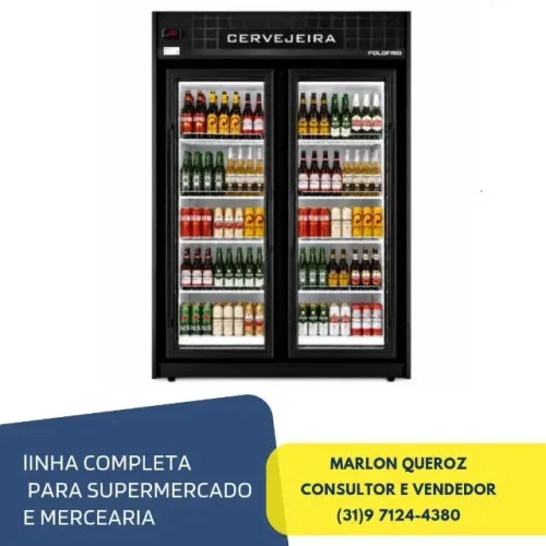 Cervejeira 2 Portas de Vidro com LED Polo Frio