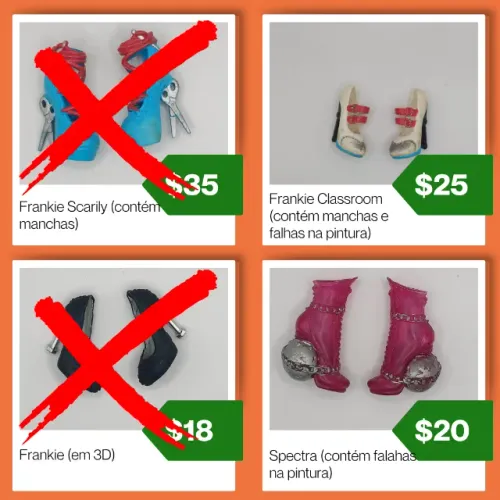 Boneca Monster High Acessórios - sapatos e roupas