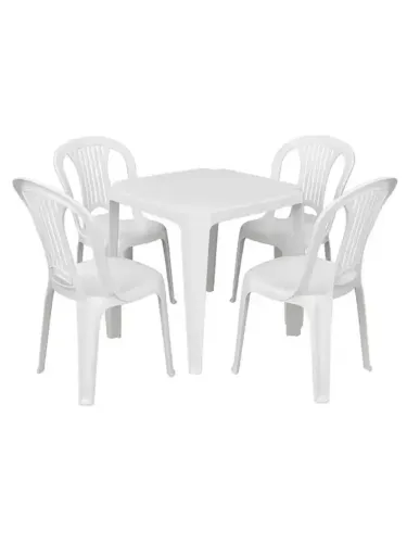 Mesa plastica com cadeiras