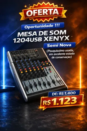 ACEITO PROPOSTAS!!! Mesa Behringer X1204usb Xenyx 127/220v 12 Canais Conservada