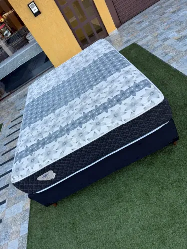 Colchão Casal + base Box ECOFLEX SEMINOVO - Entrego! 