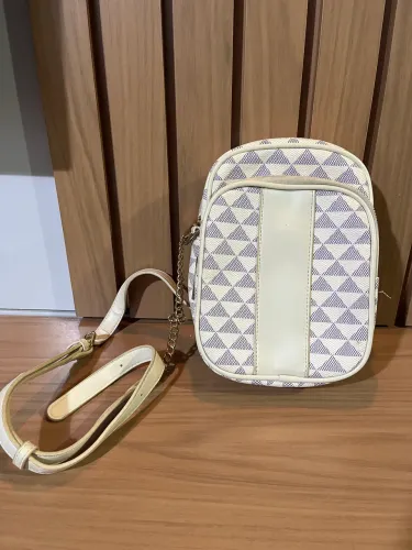 Bolsa Transversal Feminina Estampada Off White