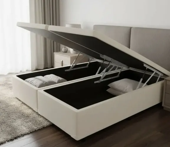 Box bau queen courino branco