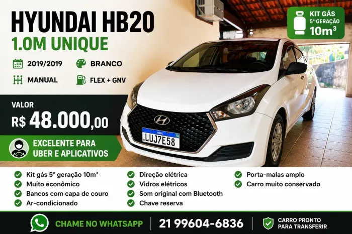 Hyundai HB20 Unique 1.0 Flex 12V Mec. 2019