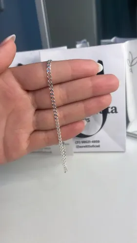 Pulseira de Prata 925 masculina Elos Grumet 3.2mm