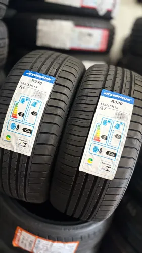 02 pneus (par) novos 195/45/15 importados 