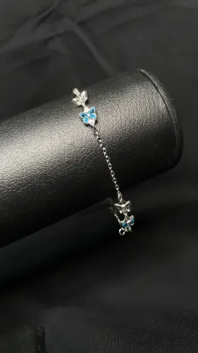 Pulseira de prata de borboletas