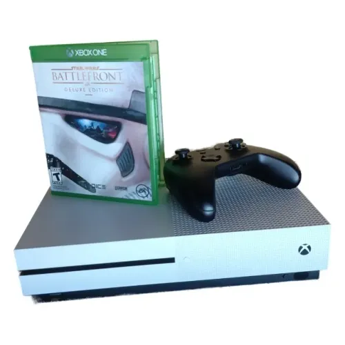 Xbox One S 500GB Branco Original + 1 Controle + Battlefront Deluxe (Mídia Física) + Cabos