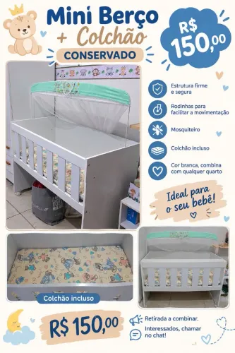 Mini berço + colchão