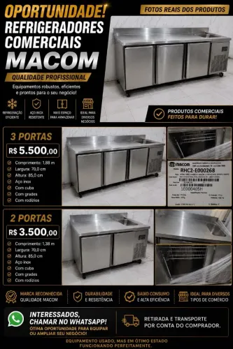 Refrigerador horizintal comercial MACON 2 e 3 PORTAS  mega valor 9.999,00  tatuape  SP